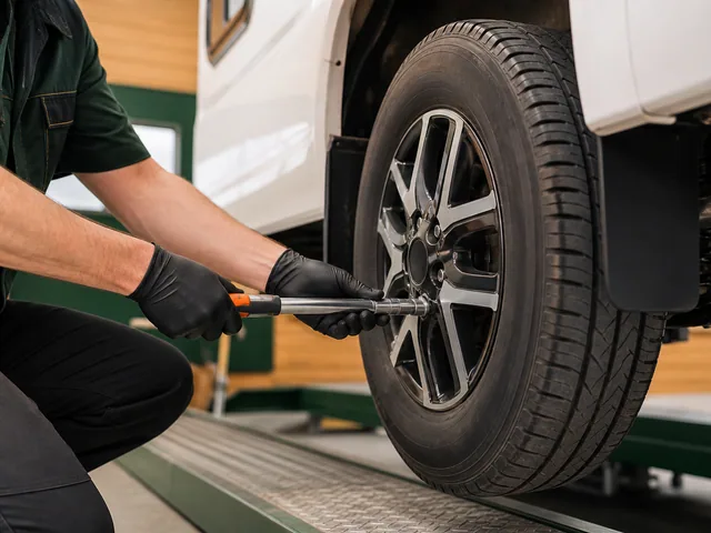 Inspecting a motorhome during a practical system check